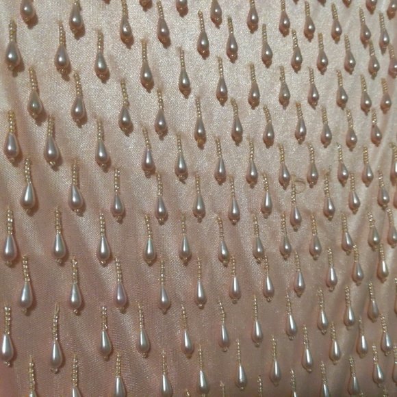 Vintage Crocodile Pink Beaded (dangling teardrop beads) Tank Top Blouse - Picture 5 of 7